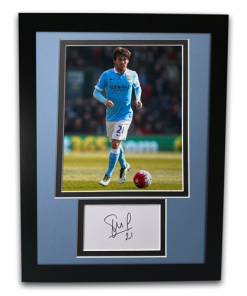 David Silva Man City Hand Signed Autographed 16x12 Framed Photo Mount