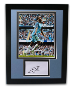 Raheem Sterling Man City Hand Signed Autographed 16x12 Framed Photo Mount