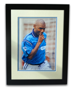 Shaun Goater Man City Legend Hand Signed Autographed 16x12 Framed Photo Mount
