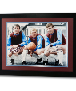 Geoff Hurst & Martin Peters West Ham Legends Hand Signed Photo Football Autograph 20x16 Inches Framed