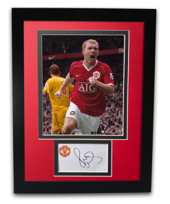 Paul Scholes Man Utd Hand Signed Autographed 16x12 Framed Photo Mount