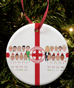 England Ladies European Champions 2022 Christmas Tree Decoration Bauble Design 1