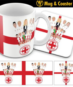England Ladies European Champions 2022 Mug and Coaster Set Design 2