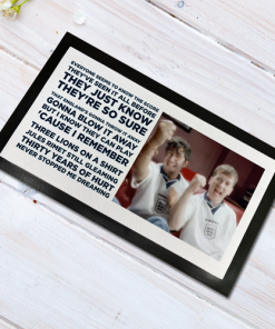 England Euro 96 3 Lions Lyrics It's Coming Home Baddiel & Skinner World Cup Bar Runner Mat