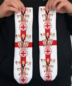 England Ladies European Champions 2022 Vector Heroes Socks Design 2