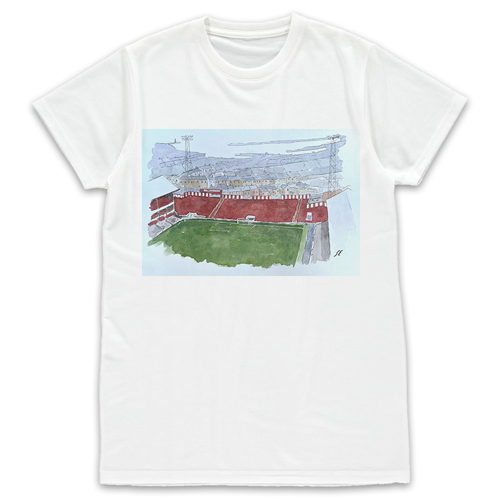 Sunderland Stadium Of Light Water Colour White T-Shirt By Sam Edwards Artist