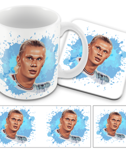 Football Icons Erling Haaland Man City Mug and Coaster Set
