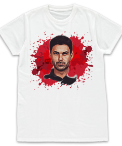 Football Icons White T-Shirt Mikael Arteta Arsenal