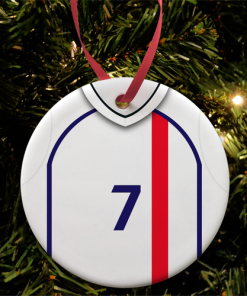 England Retro Home Shirt 2001 Christmas Tree Decoration