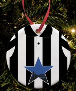 Newcastle Utd Retro Home Shirt 1993 Christmas Tree Decoration