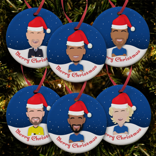 Rangers Christmas Tree Decoration Ceramic Bauble Pack Of 6