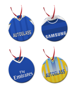Chelsea Retro Kit Tree Decoration Ceramic Bauble Pack Of 4