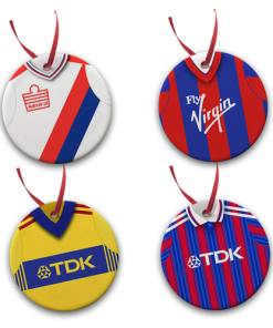 Crystal Palace Retro Kit Tree Decoration Ceramic Bauble Pack Of 4