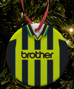Man City Away 1999 Retro Kit Christmas Tree Decoration
