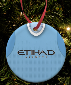 Man City Home 2012 Retro Kit Christmas Tree Decoration