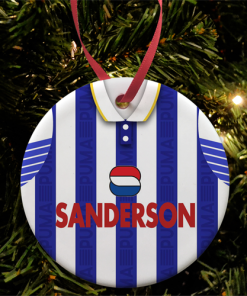Sheffield Wednesday Home 1993 Retro Kit Christmas Tree Decoration