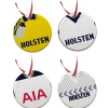 Spurs Retro Kit Tree Decoration Ceramic Bauble Pack Of 4