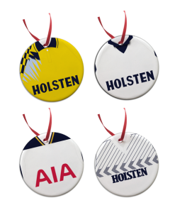 Spurs Retro Kit Tree Decoration Ceramic Bauble Pack Of 4
