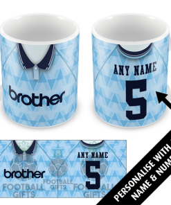 Man City Home 1989 Personalised Retro Kit Mug