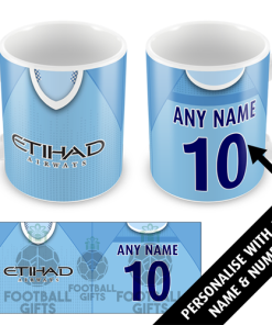 Man City Home 2012 Personalised Retro Kit Mug