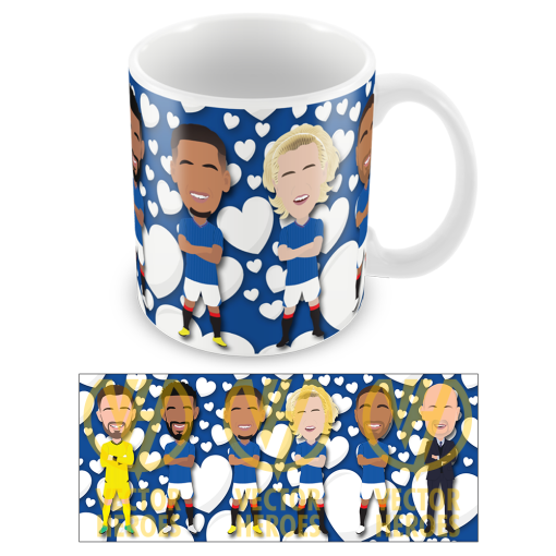 Rangers Love Hearts Valentines Mug