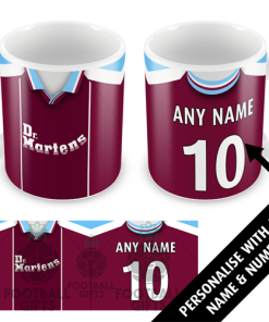 West Ham Home 1999 Personalised Retro Kit Mug