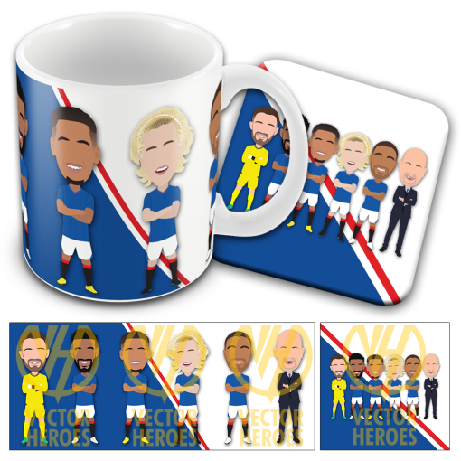 Rangers Players Mug and Coaster Set 2023-24