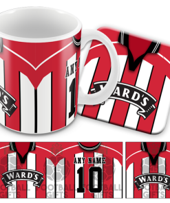 Sheffield Utd Home 1998 Retro Kit Mug and Coaster Set