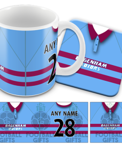 West Ham Utd Away 1995 Retro Kit Mug and Coaster Set