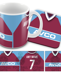 West Ham Utd Home 1984 Retro Kit Mug and Coaster Set