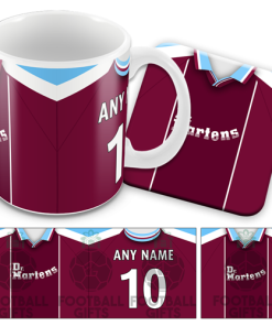 West Ham Utd Home 1999 Retro Kit Mug and Coaster Set
