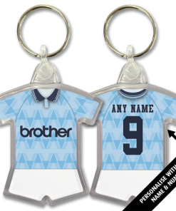 Man City Home 1989 Classic Kits Retro Shirt Keyring
