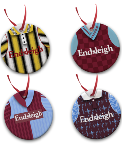 Burnley Retro Kit Tree Decoration Ceramic Bauble Pack Of 4