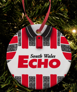 Cardiff Away 1993 Retro Kit Christmas Tree Decoration