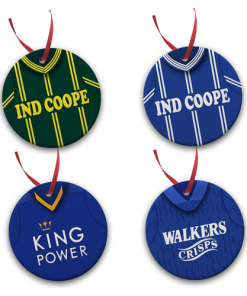 Leicester Retro Kit Tree Decoration Ceramic Bauble Pack Of 4