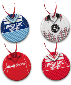Middlesbrough Retro Kit Tree Decoration Ceramic Bauble Pack Of 4