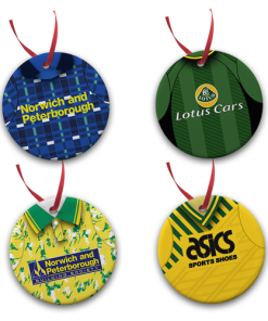 Norwich Retro Kit Tree Decoration Ceramic Bauble Pack Of 4
