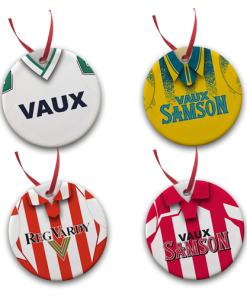 Sunderland Retro Kit Tree Decoration Ceramic Bauble Pack Of 4