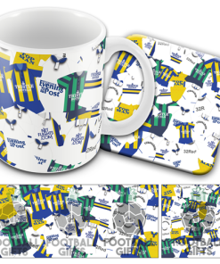 Leeds Utd Retro Classic Kit Mash Mug and Coaster Set