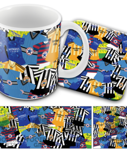 Newcastle Utd Retro Classic Kit Mash Mug and Coaster Set