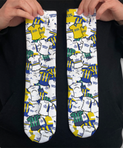 Leeds Utd Retro Classic Kit Mash Socks
