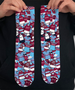 West Ham Retro Classic Kit Mash Socks