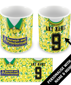 Norwich Home 1992 Personalised Retro Kit Mug
