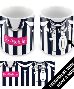 West Brom Home 2008 Personalised Retro Kit Mug