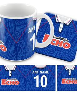 Cardiff Home 1992 Retro Kit Mug and Coaster Set