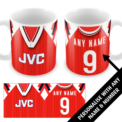 Arsenal Home 1992 Personalised Retro Shirt Mug Classic Kits
