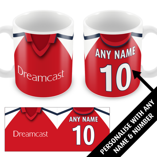 Arsenal Home 2000 Personalised Retro Shirt Mug Classic Kits