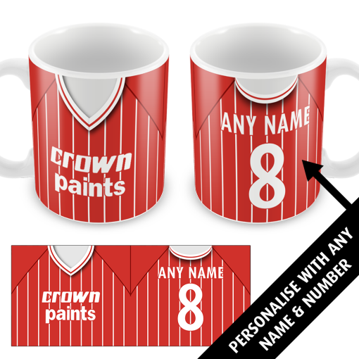 Liverpool Home 1984 Personalised Retro Shirt Mug Classic Kits