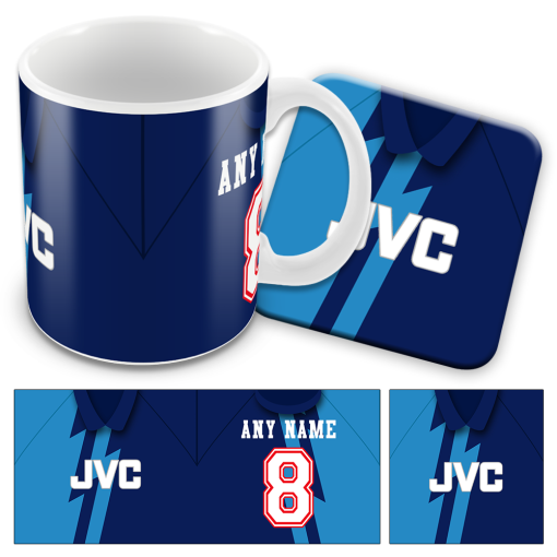 Arsenal Away 1995 Retro Kit Mug and Coaster Set
