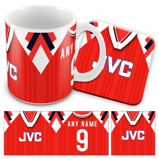 Arsenal Home 1992 Retro Kit Mug and Coaster Set